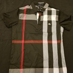 burberry black and red shirt
